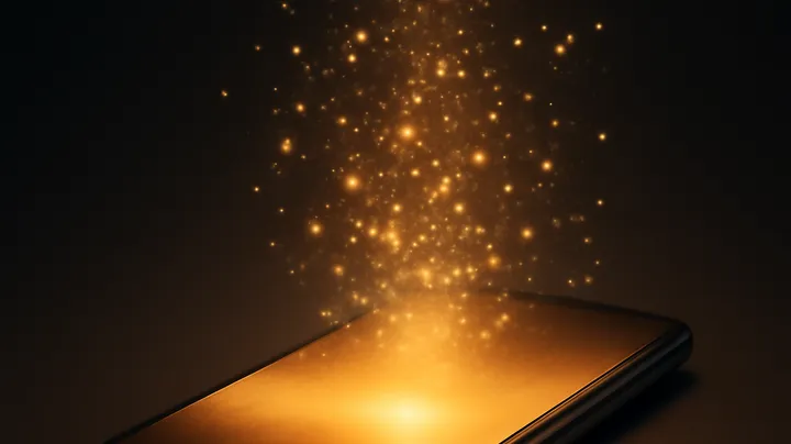 4666BDT COM Modern phone with glowing screen